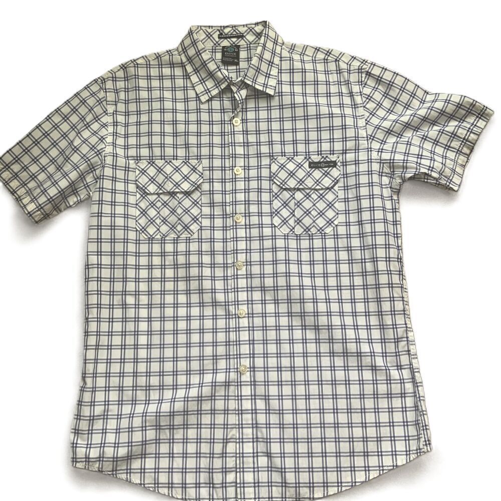 Enyce Mens Checkered Short Sleeve Button Up Casual Shirt Size‎ Extra Large